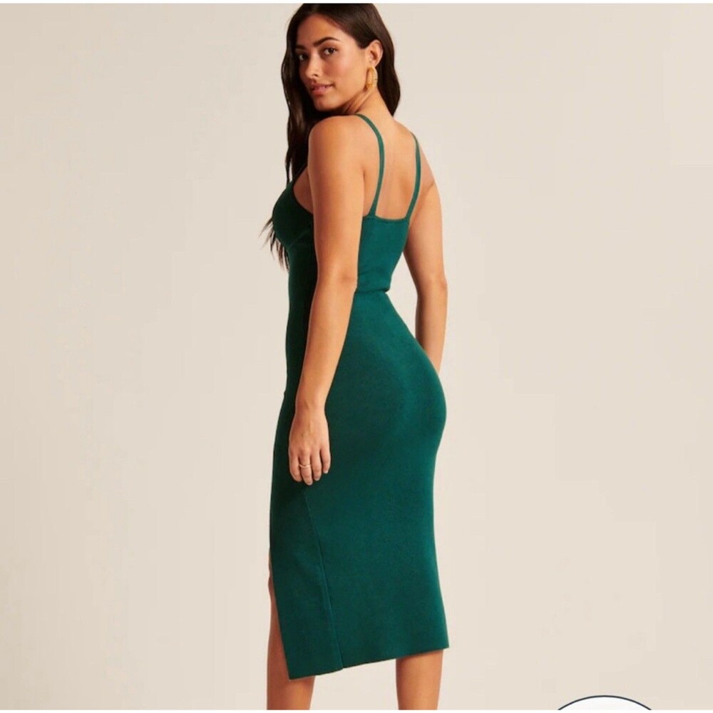 Abercrombie & Fitch Forest Green Strap Petite Women Dress Size Xsmall - Picture 2 of 10